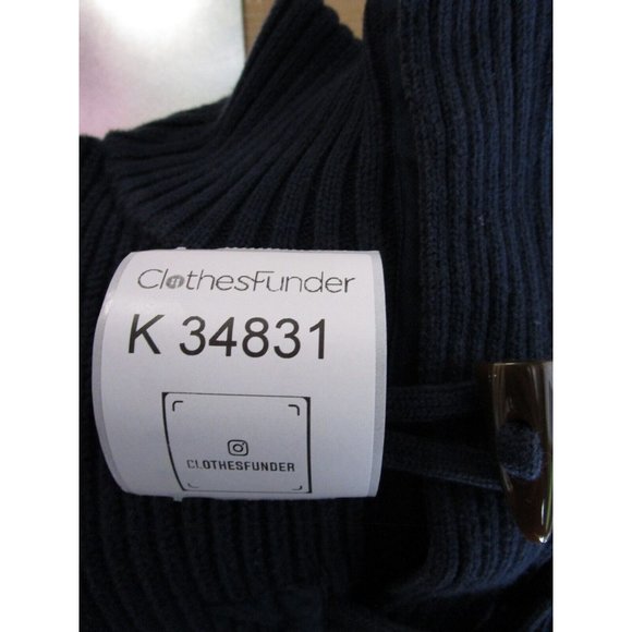 McNeal Sweater Large Pullover Turtleneck Toggle Patch Thick Cotton - Picture 10 of 10